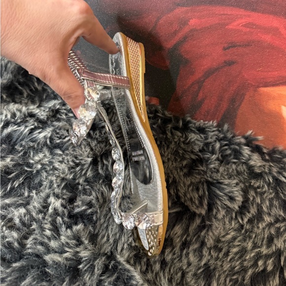 Glamorous Silver Rhinestone Women's Sandals - Picture 6 of 10